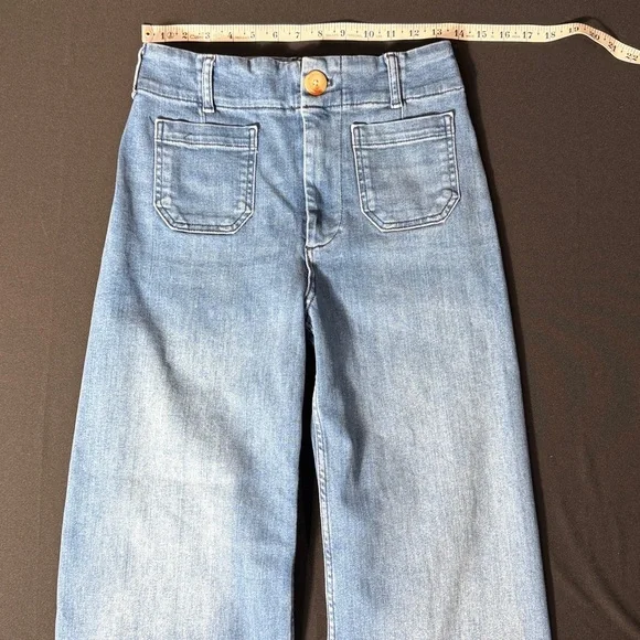Maeve Anthropologie The Colette Crop High-Rise Wide-Leg Jeans ~ 27 - Picture 7 of 13